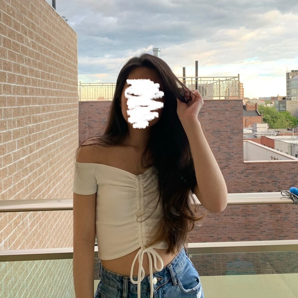 Cropped White off the shoulder